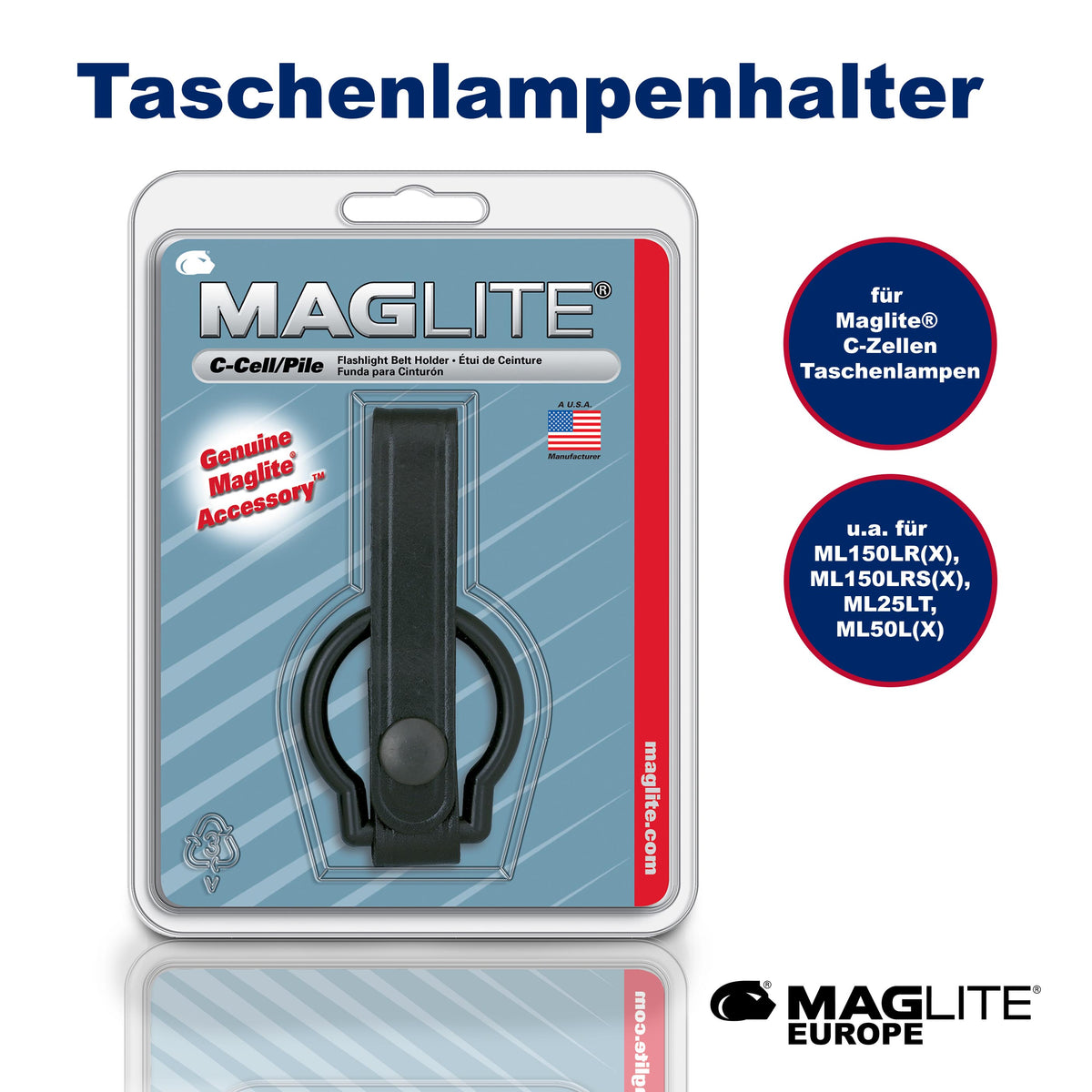 Taschenlampenhalter C Zellen (Leder) - Maglite EU (Test)