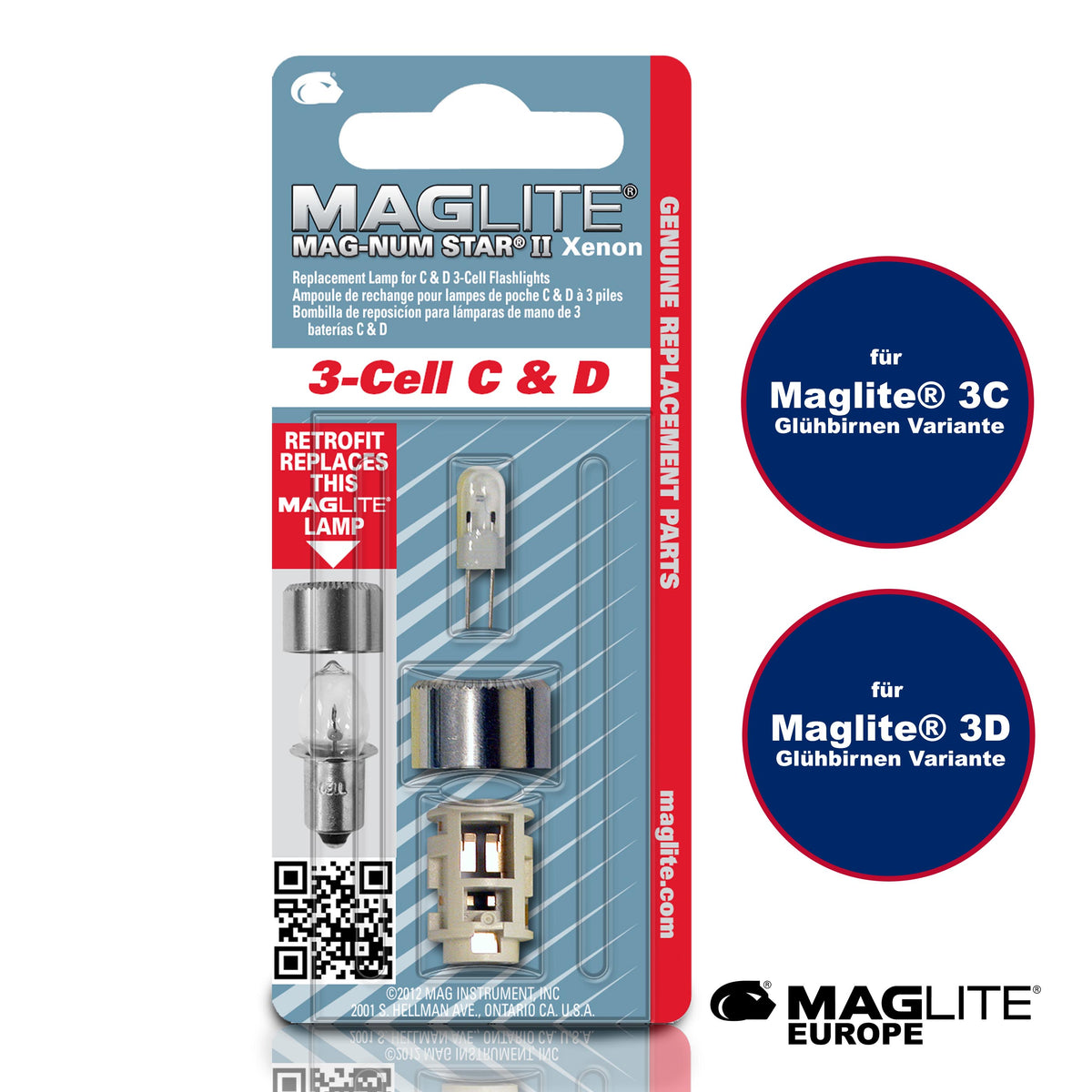 Ersatzglühbirne Maglite® 3C & 3D - Maglite EU (Test)