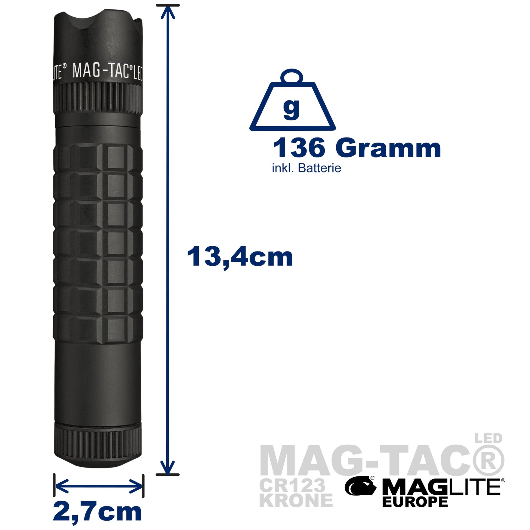 MAG-TAC CR123 LED Flashlight Plain Bezel – Maglite