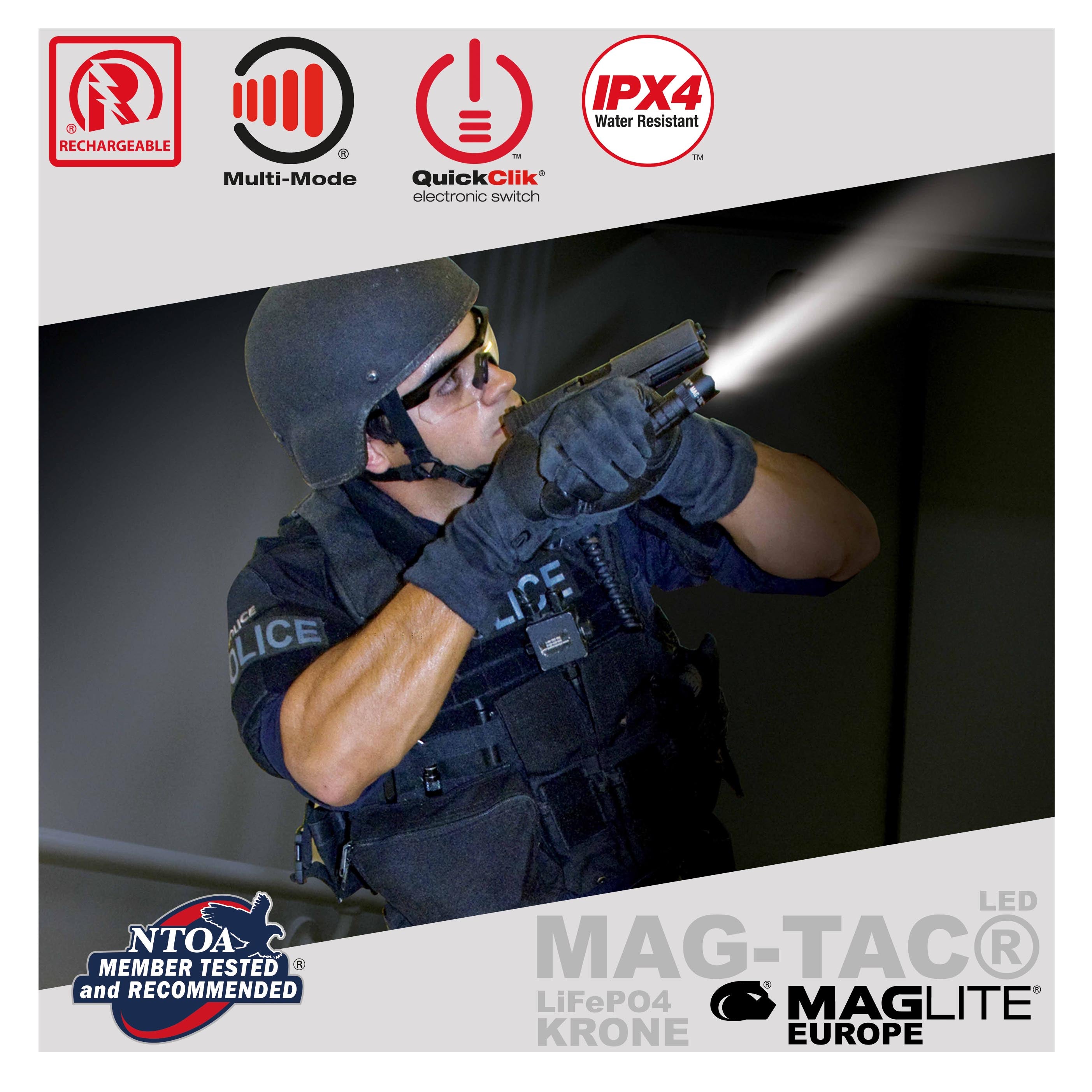 MAG-LITE マグライト MAG-TAC マグタック LED プレーンベゼル　BLACK　黒 マグタック MAG TAC RECHARGEABLE SYSTEM CROWNED マグライト MAG LITE