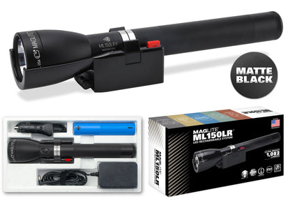 Maglite® ML150LRX® Lampe de poche LED rechargeable – Faisceau de 458 mètres, autonomie jusqu'à 79 heures, 1 082 lumens, Quick Focus®, QuickClik® et alimentation LiFePO4 à charge rapide