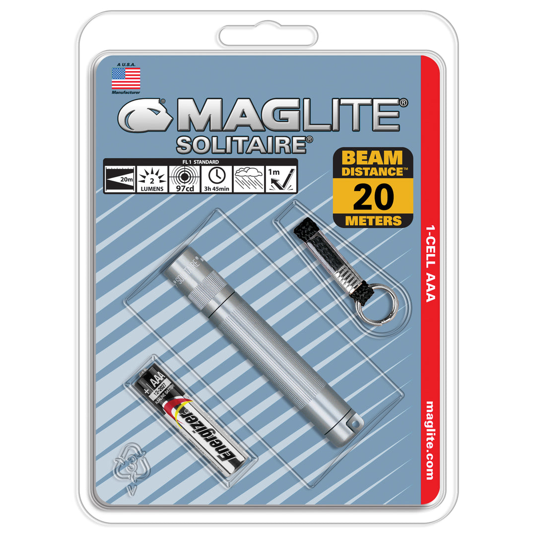 Maglite Solitaire NERO Portachiavi – Torcia Tascabile Compatta Con Batteria Inclusa, Spedizione UK