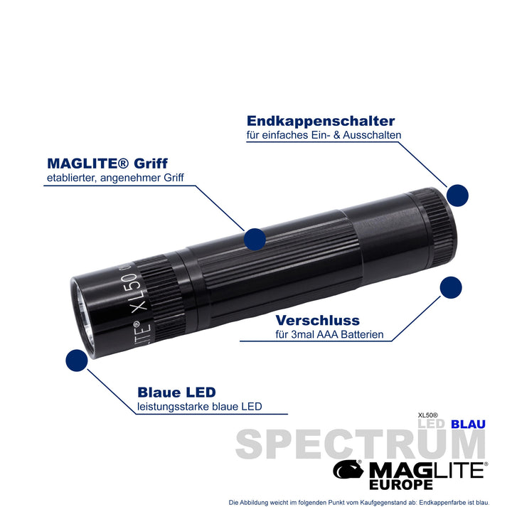 Maglite® Spectrum Series™ met blauwe LED