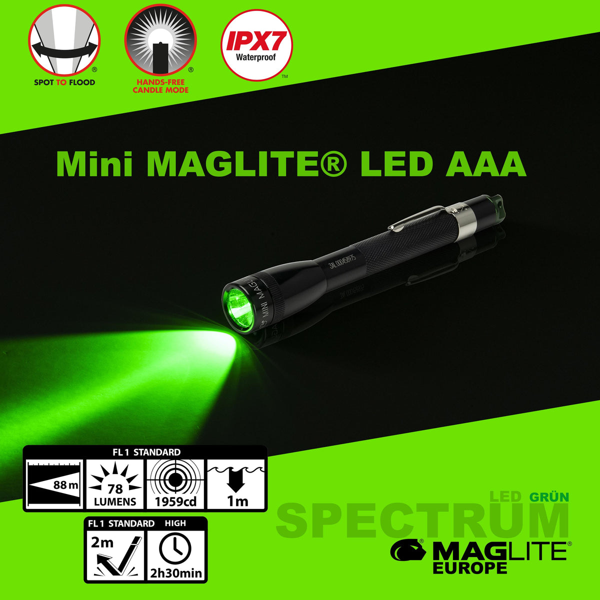 Maglite® Spectrum Series™ mit grüner LED - Maglite EU (Test)