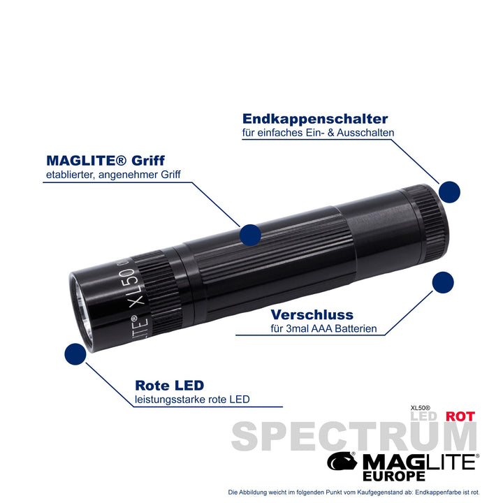 Maglite® Spectrum Series™ avec LED rouge