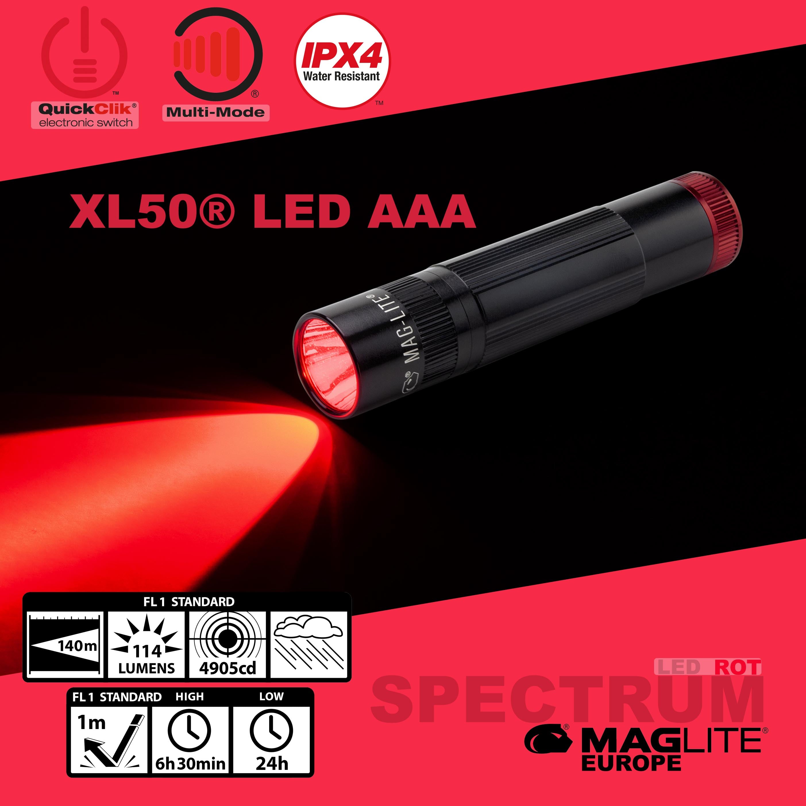 Maglite® Spectrum Series™ with red LED – MAGLITE® Europe