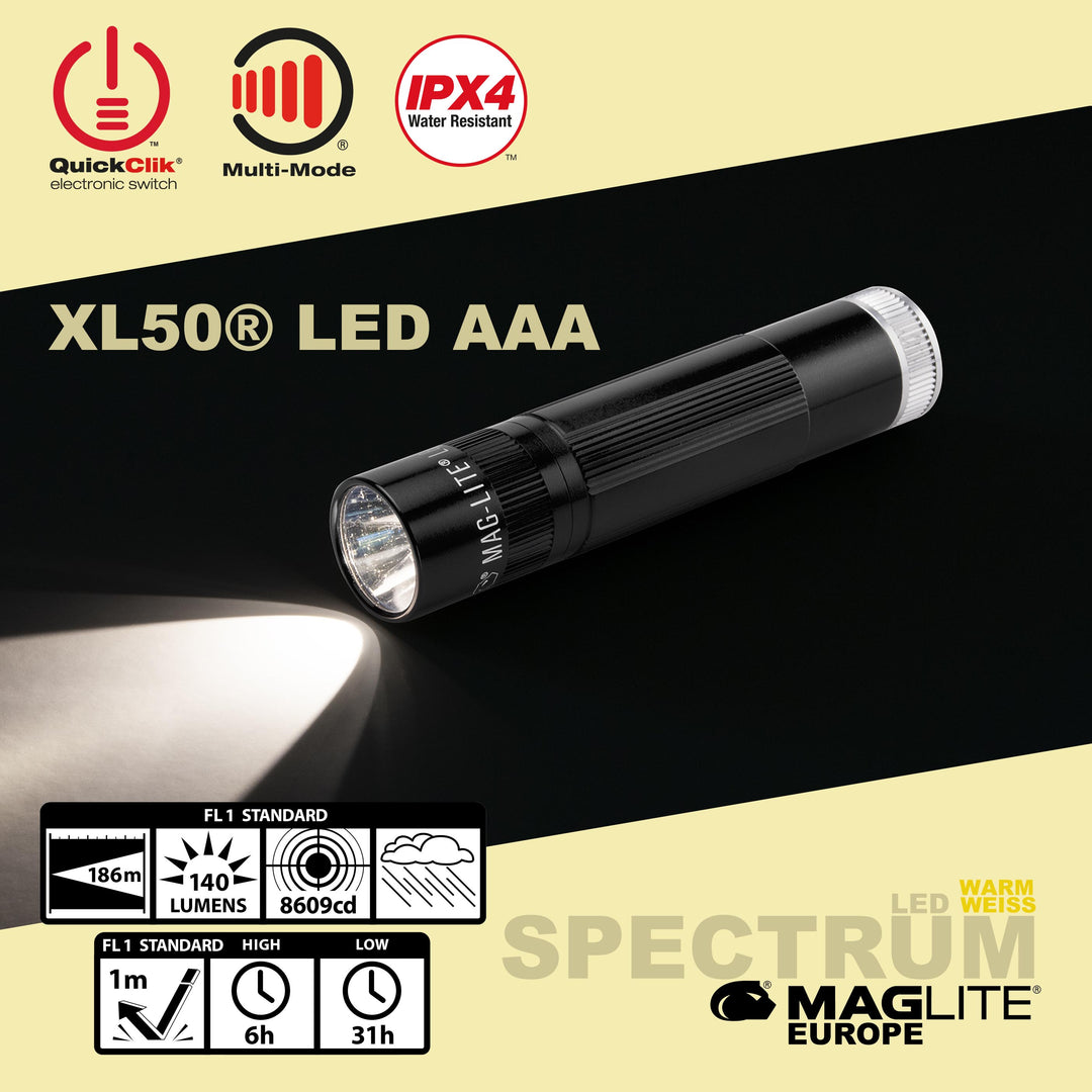 Maglite® Spectrum Series™ lämpimän valkoisella LEDillä